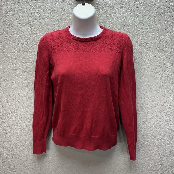 Banana Republic Sweaters - Banana Republic Lofty Crewneck Sweater Womens Petite XS Red Knit Pullover